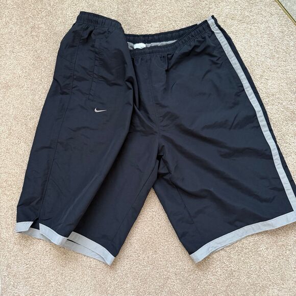 Mens Vintage Nike Swim Trunks Black Drawstring Mesh Lining Board Shorts XXL NWT - Picture 3 of 12